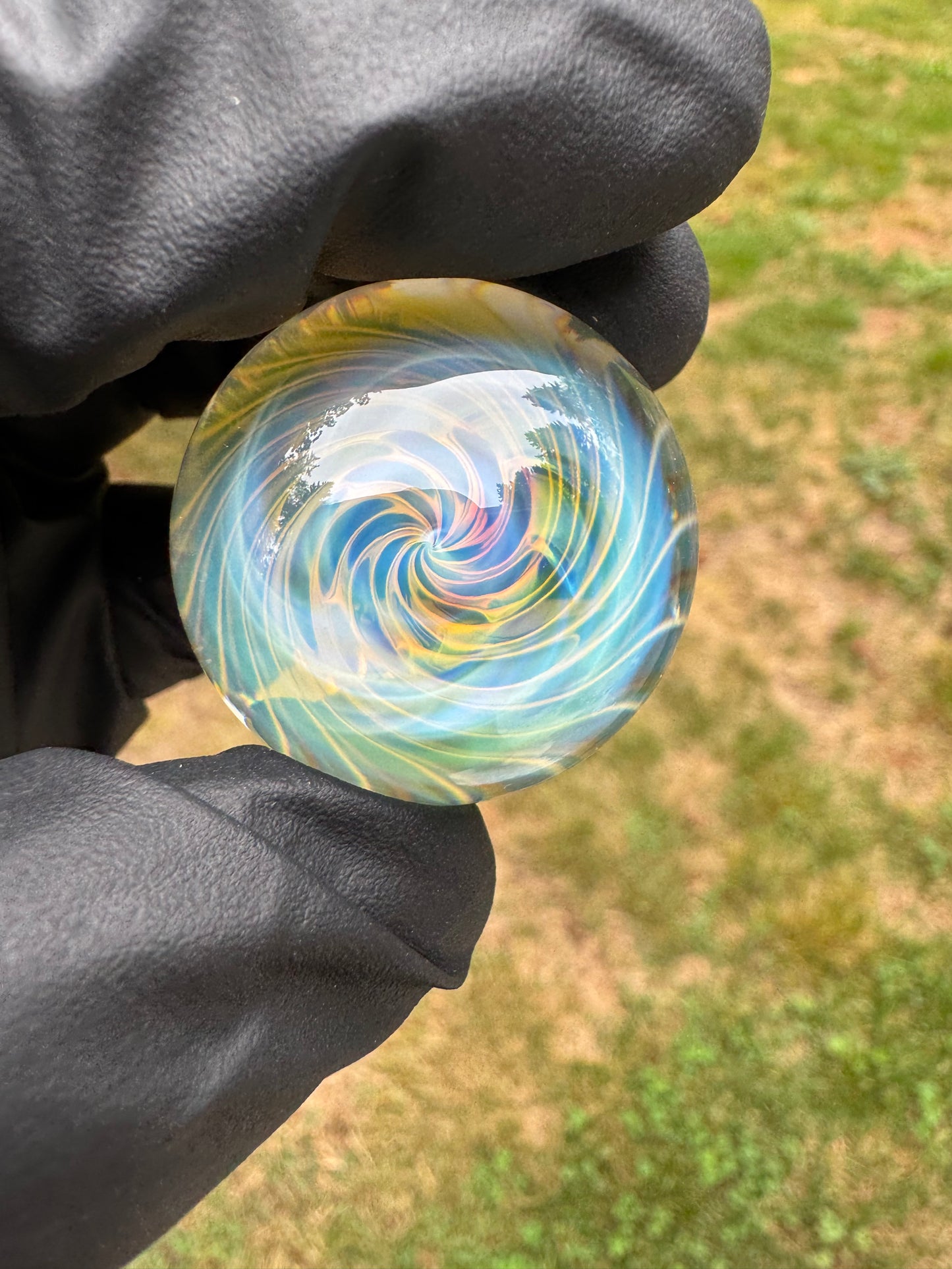 Silver Honeycomb Spiral Marble