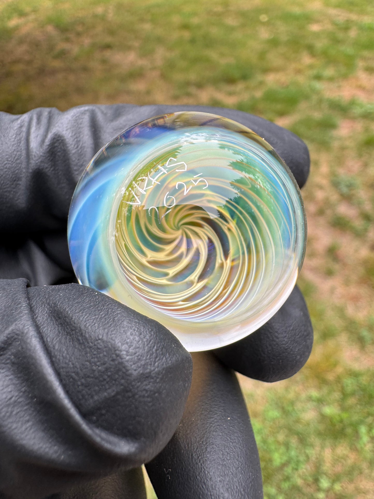 Silver Honeycomb Spiral Marble