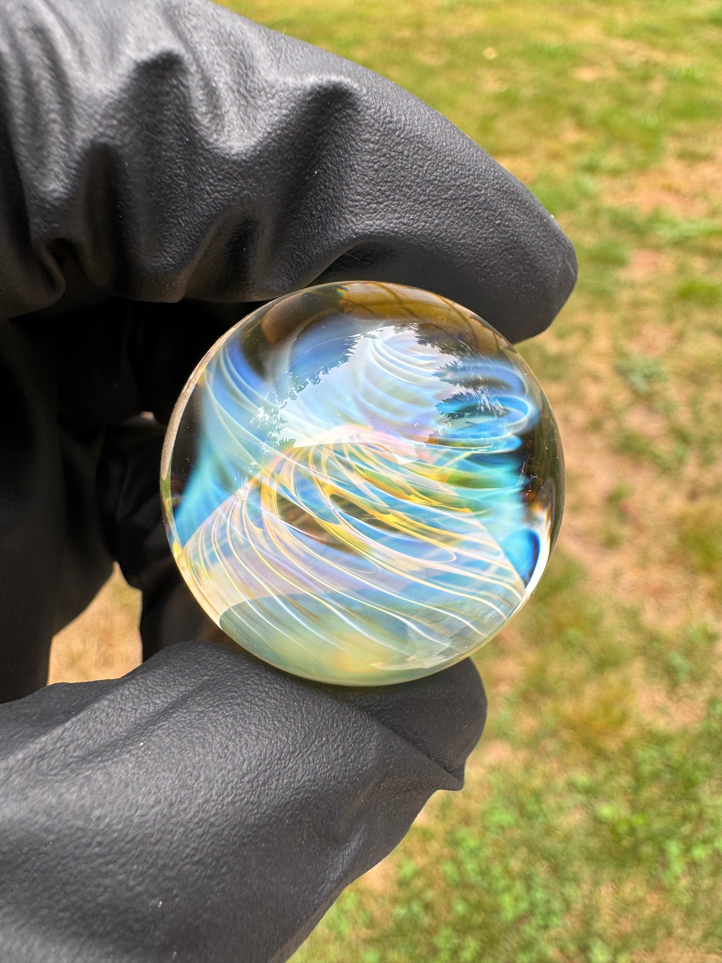 Silver Honeycomb Spiral Marble