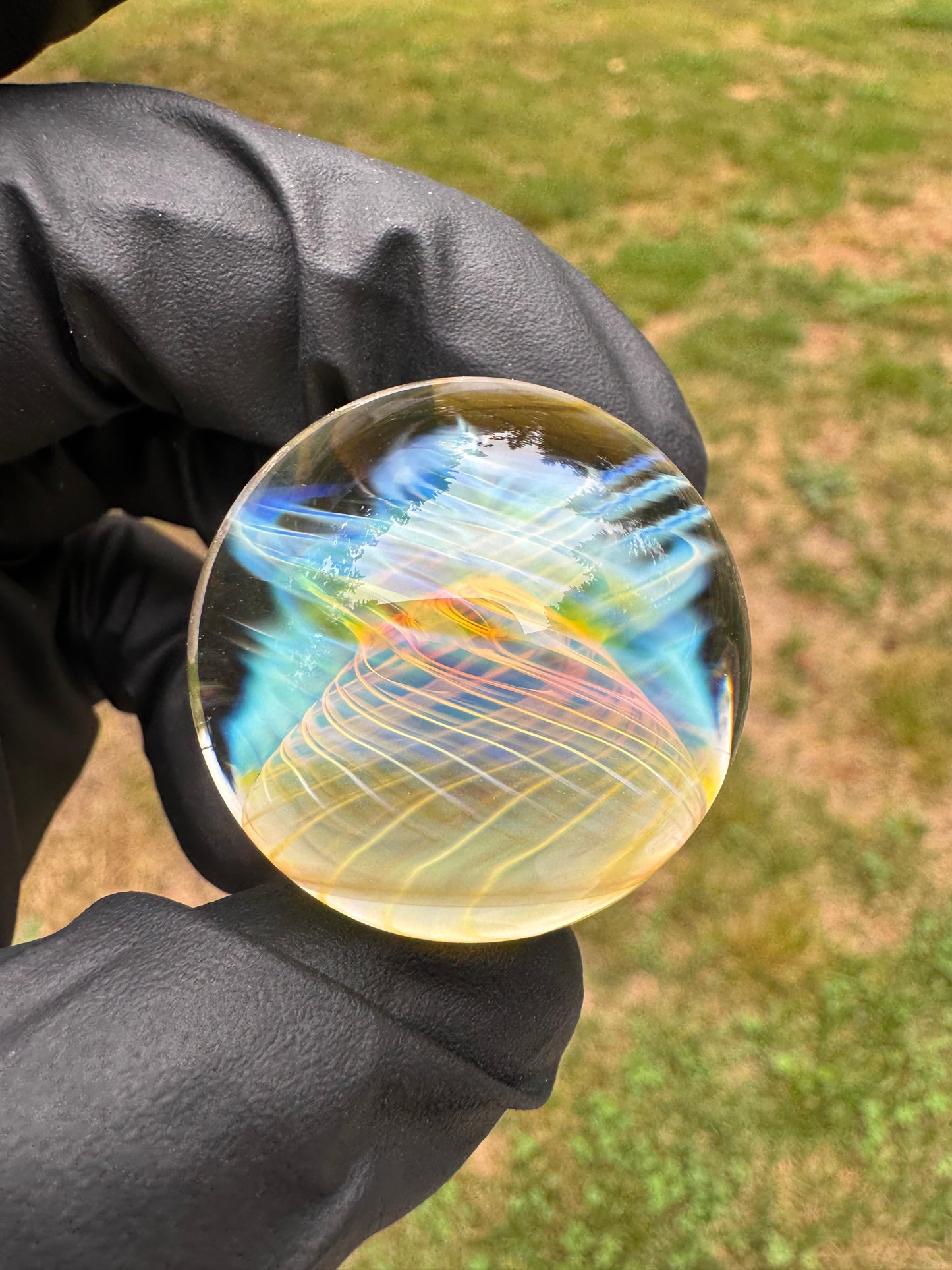 Silver Honeycomb Spiral Marble