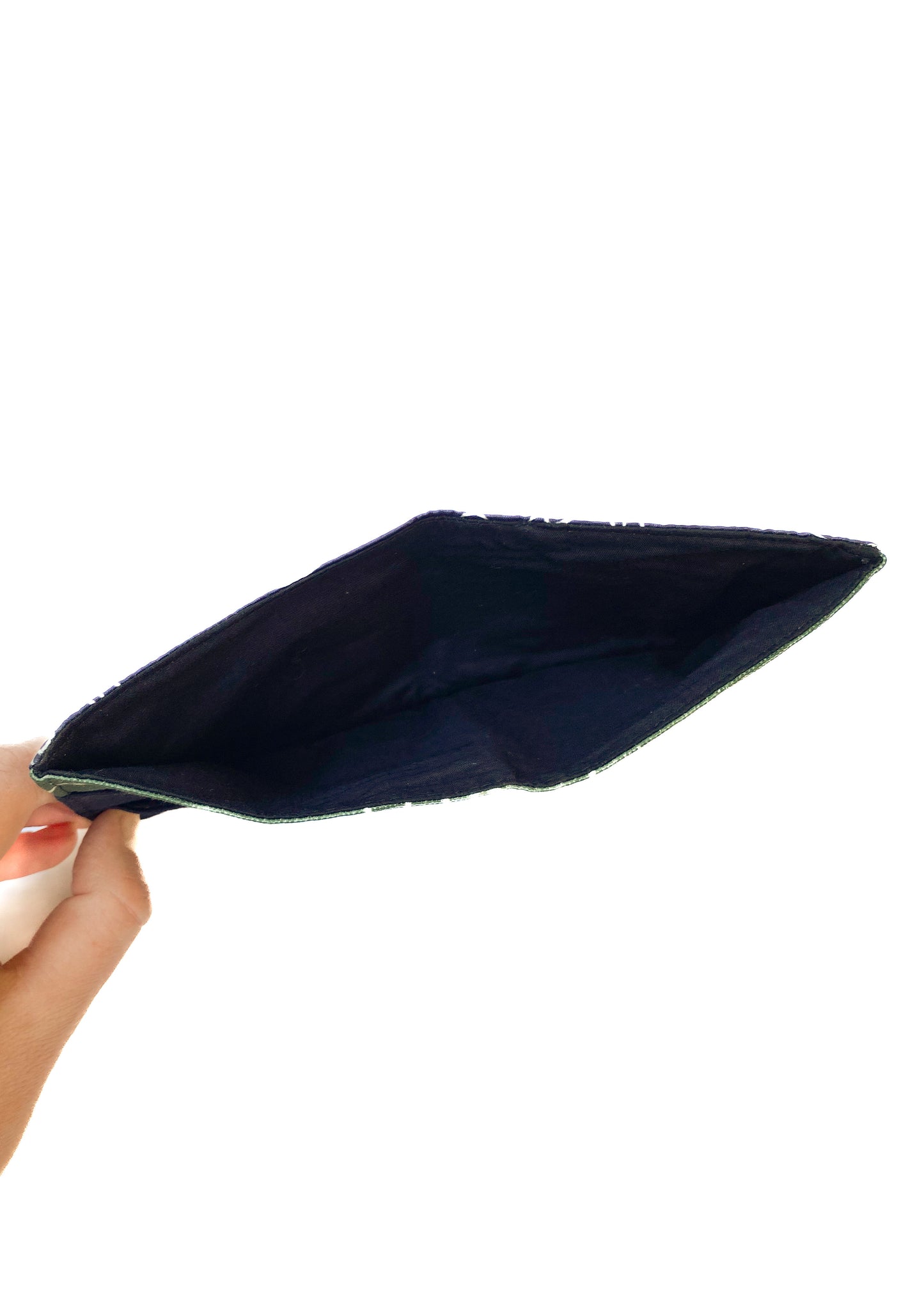 Bifold Mr. Voorhees Wallet Navy Ripstop with Green Canvas Interior No. 1