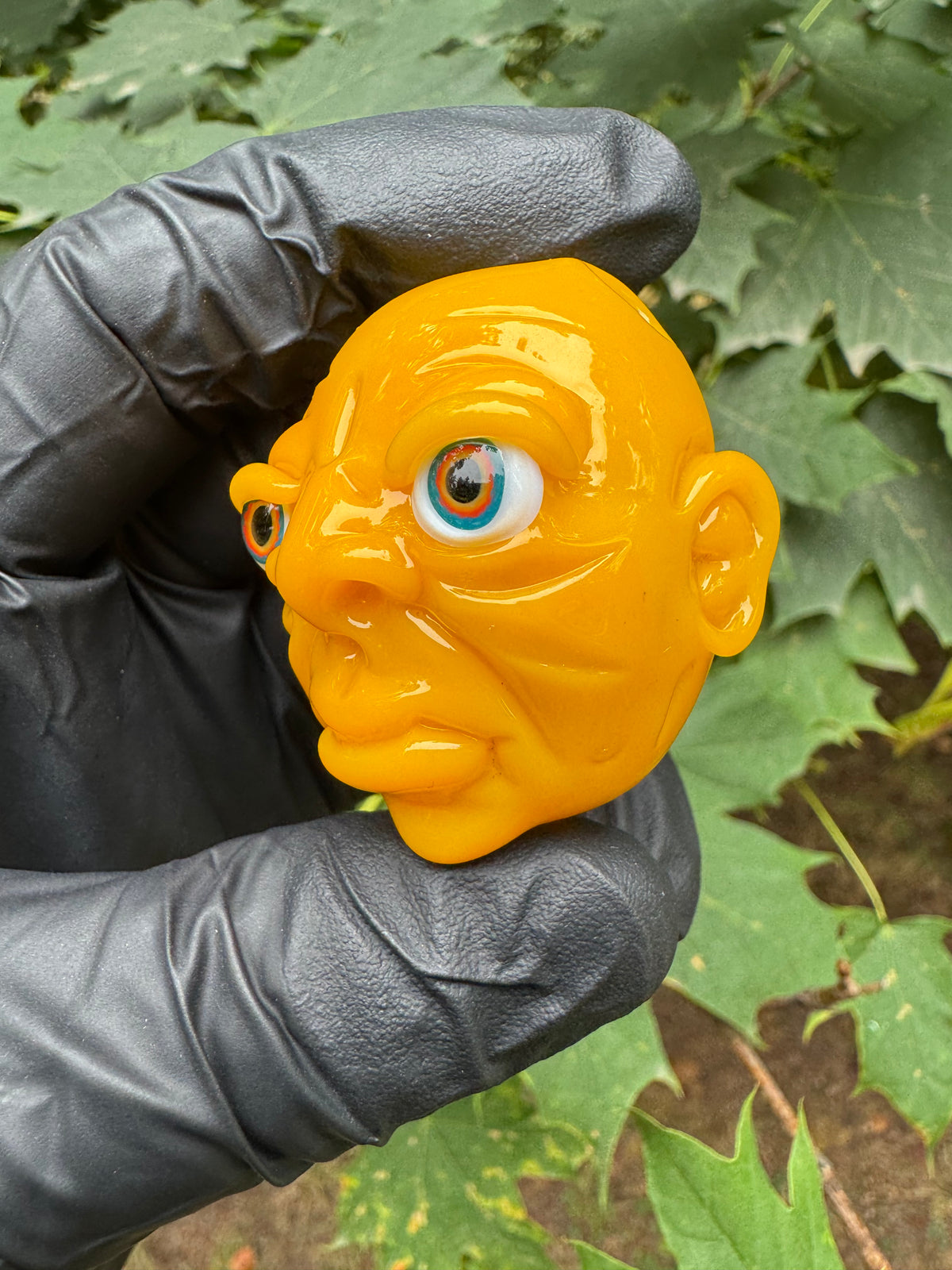 Mini Face Pendant, Sunflower Yellow