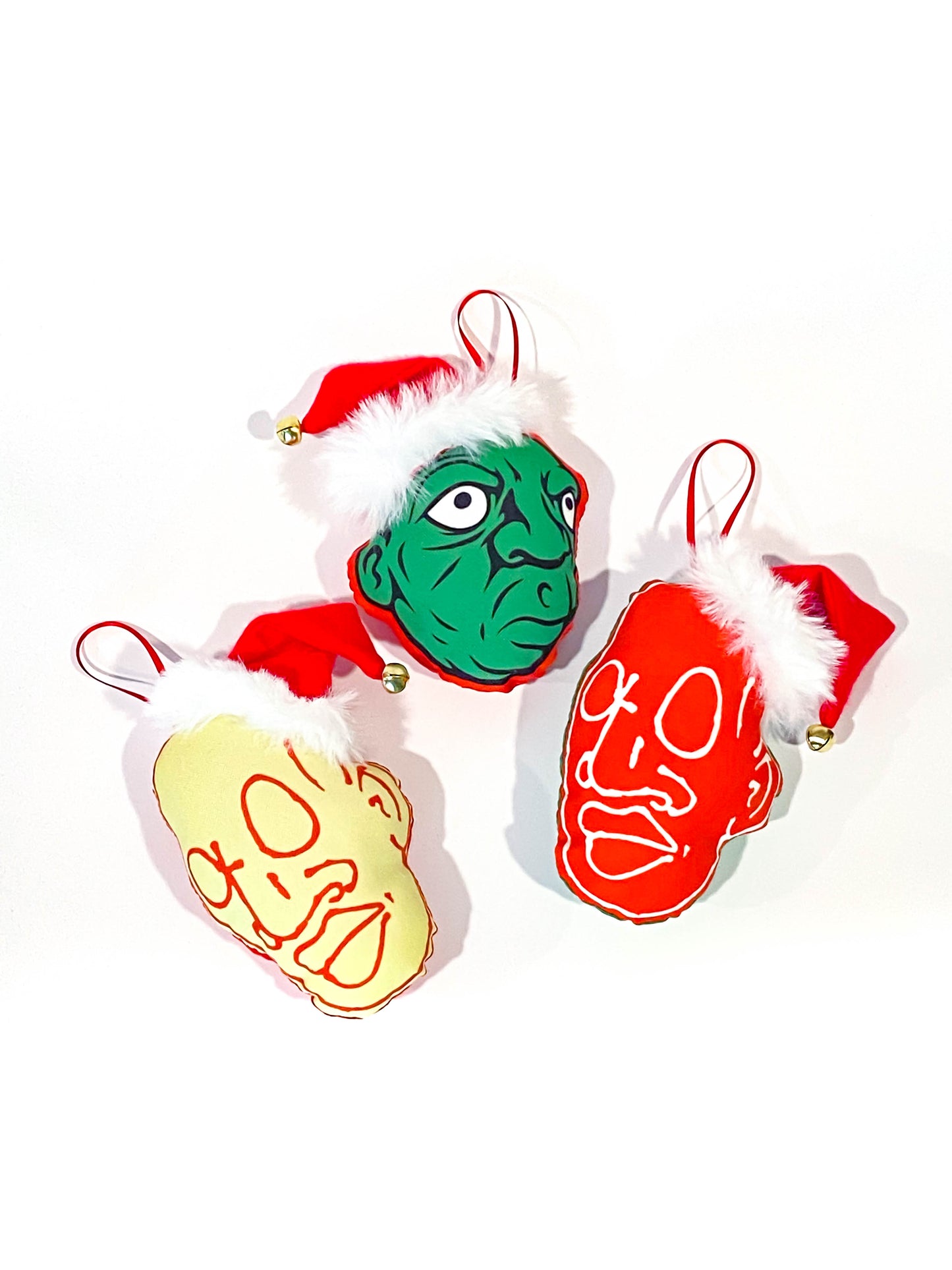 Christmas Ornaments with Santa Hats