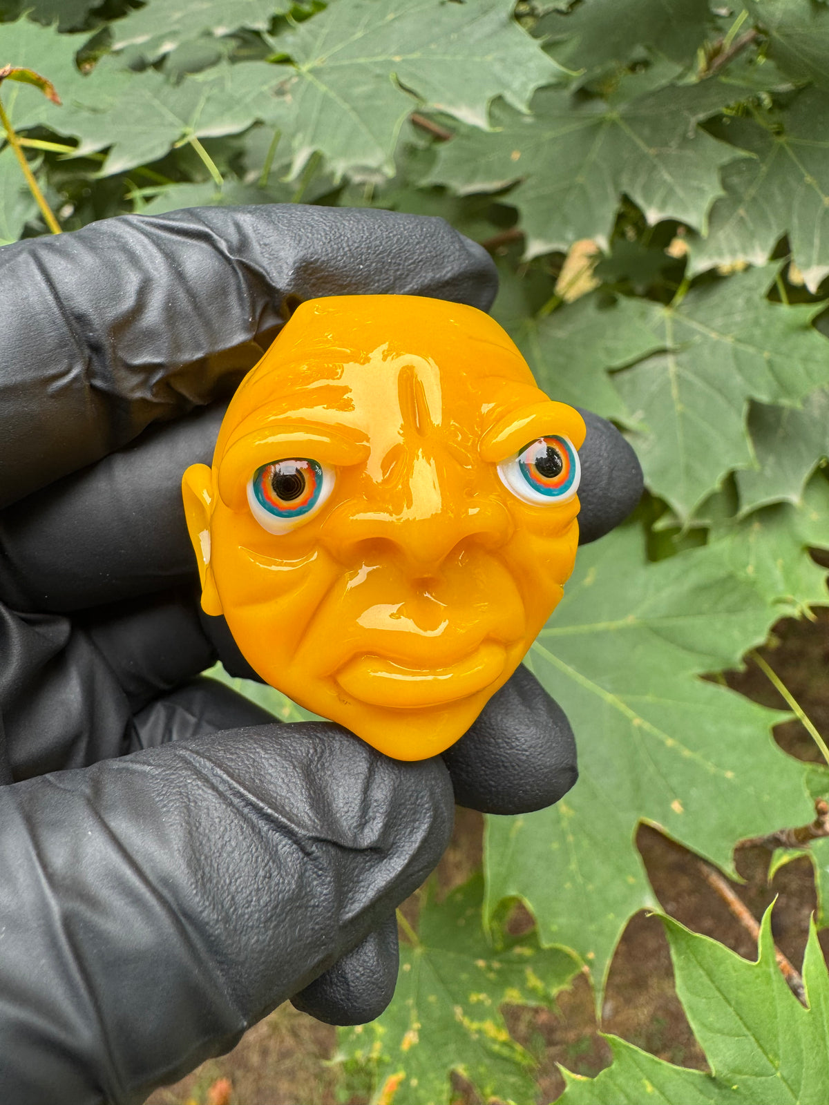 Mini Face Pendant, Sunflower Yellow