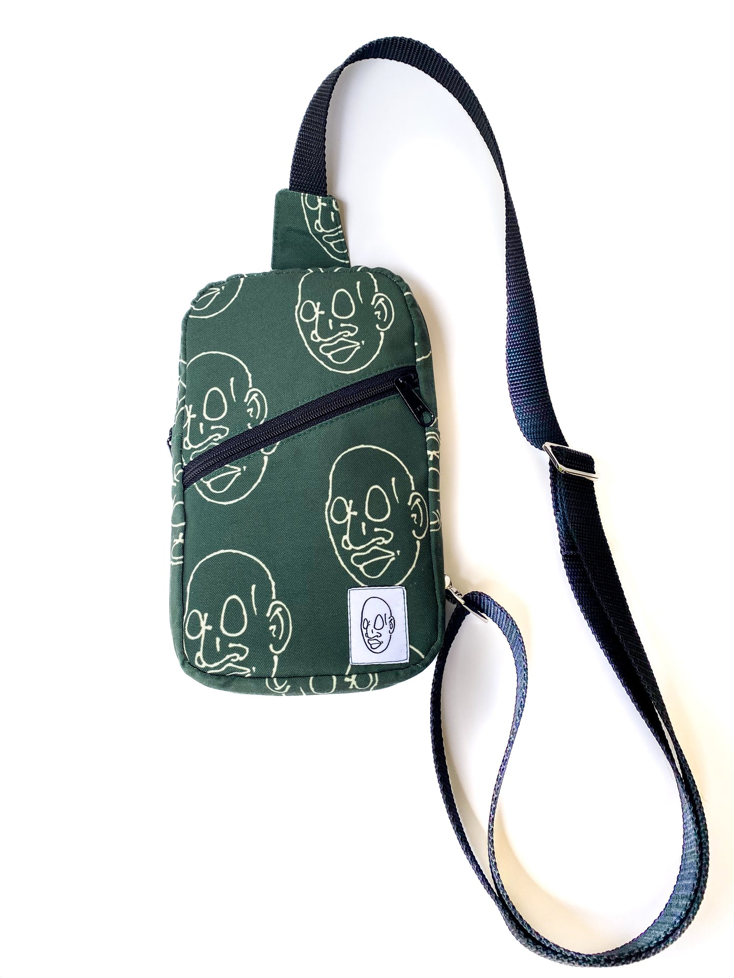 Large Green Crossbody Bag with Mr. Voorhees Face