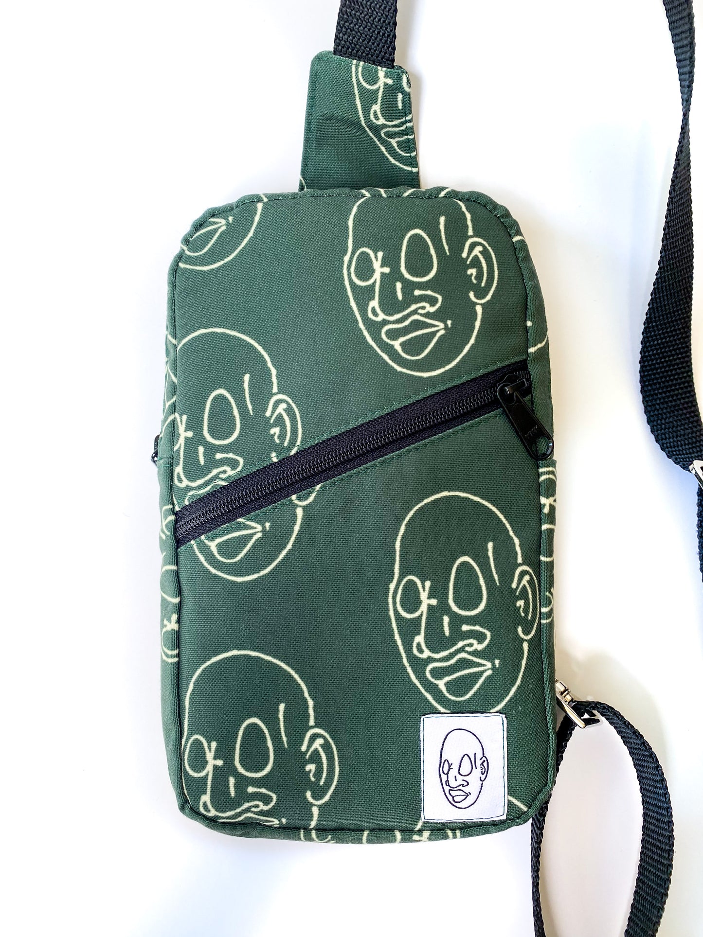 Large Green Crossbody Bag with Mr. Voorhees Face