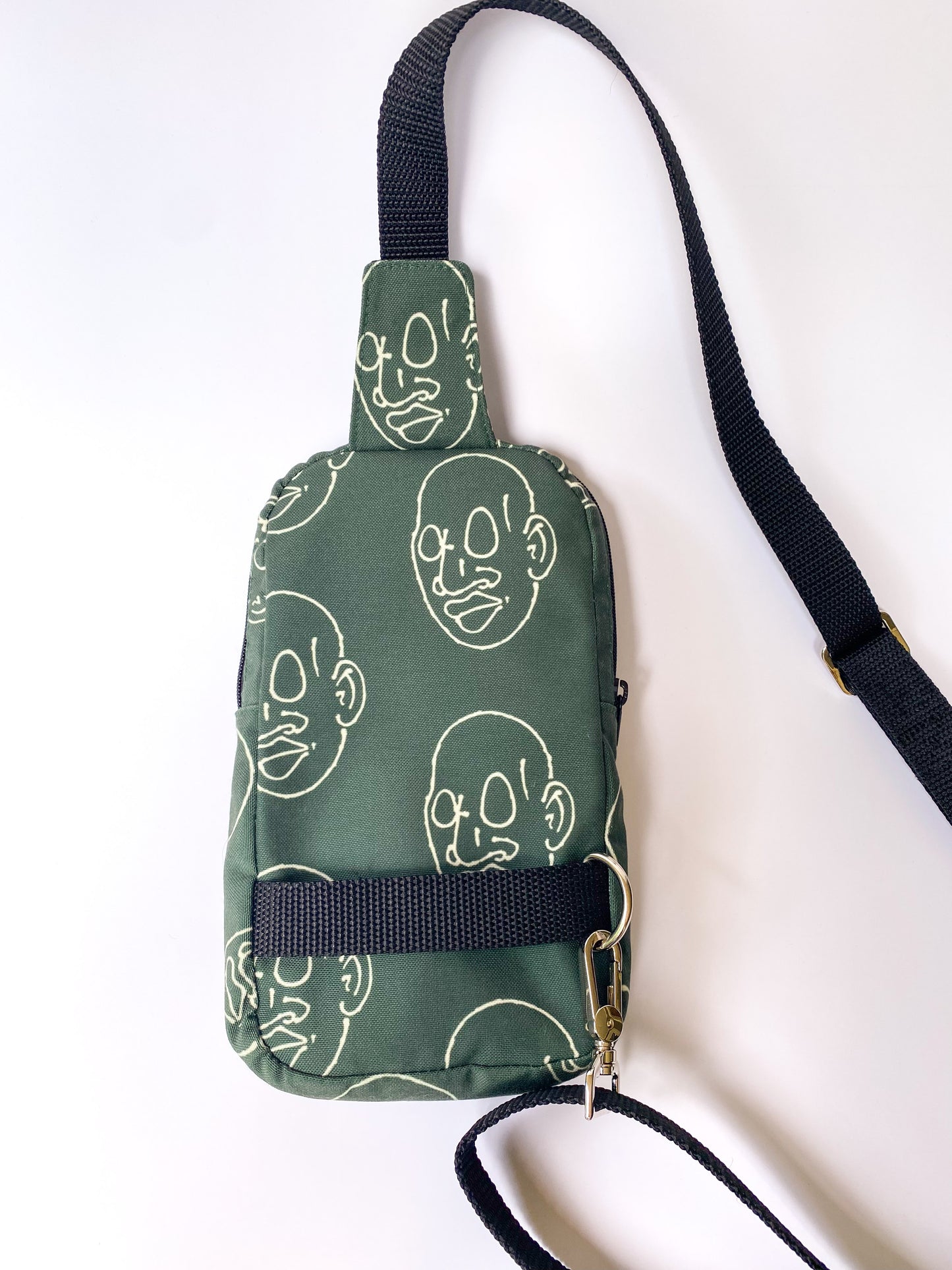 Large Green Crossbody Bag with Mr. Voorhees Face