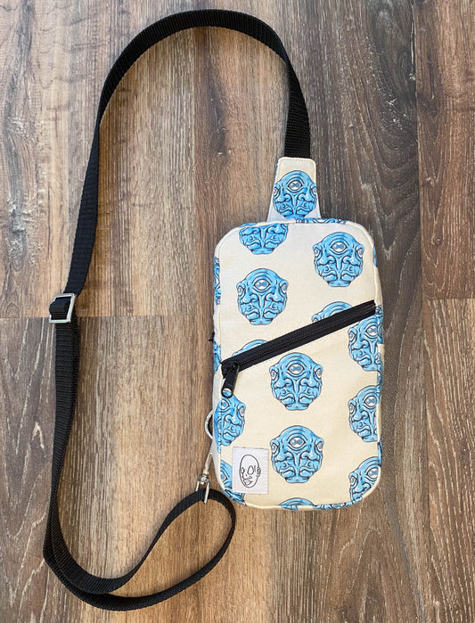 Large Double Glass Face Crossbody Bag on Cream