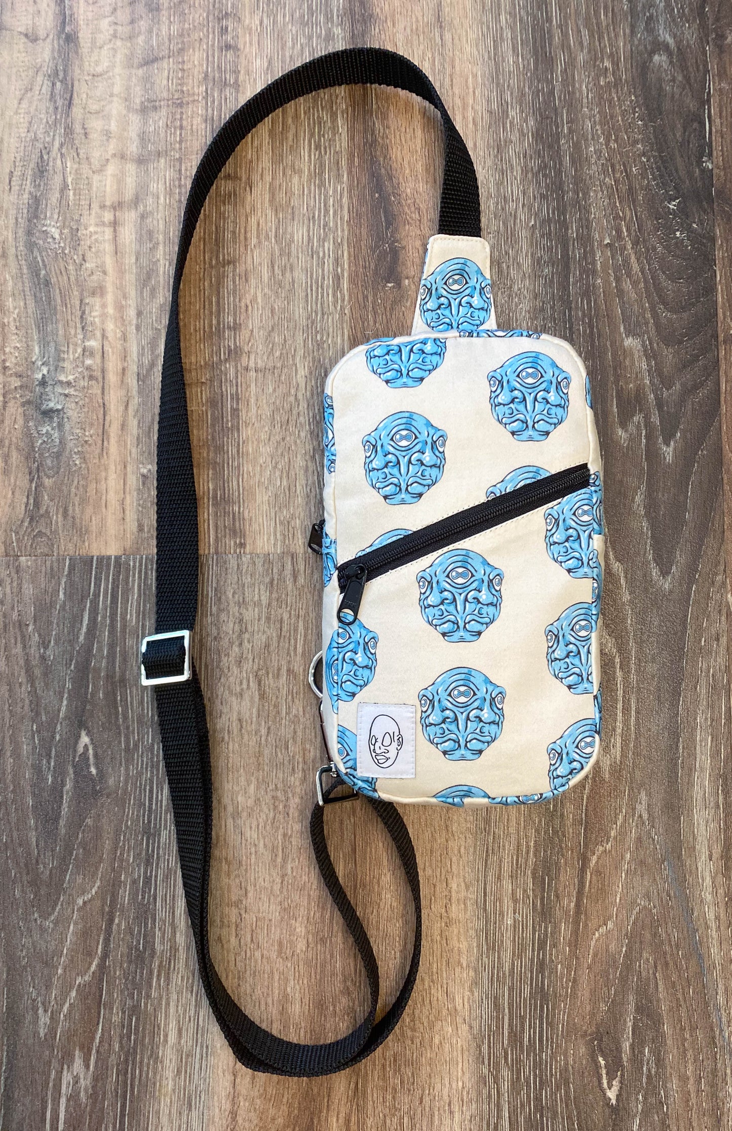 Large Double Glass Face Crossbody Bag on Cream