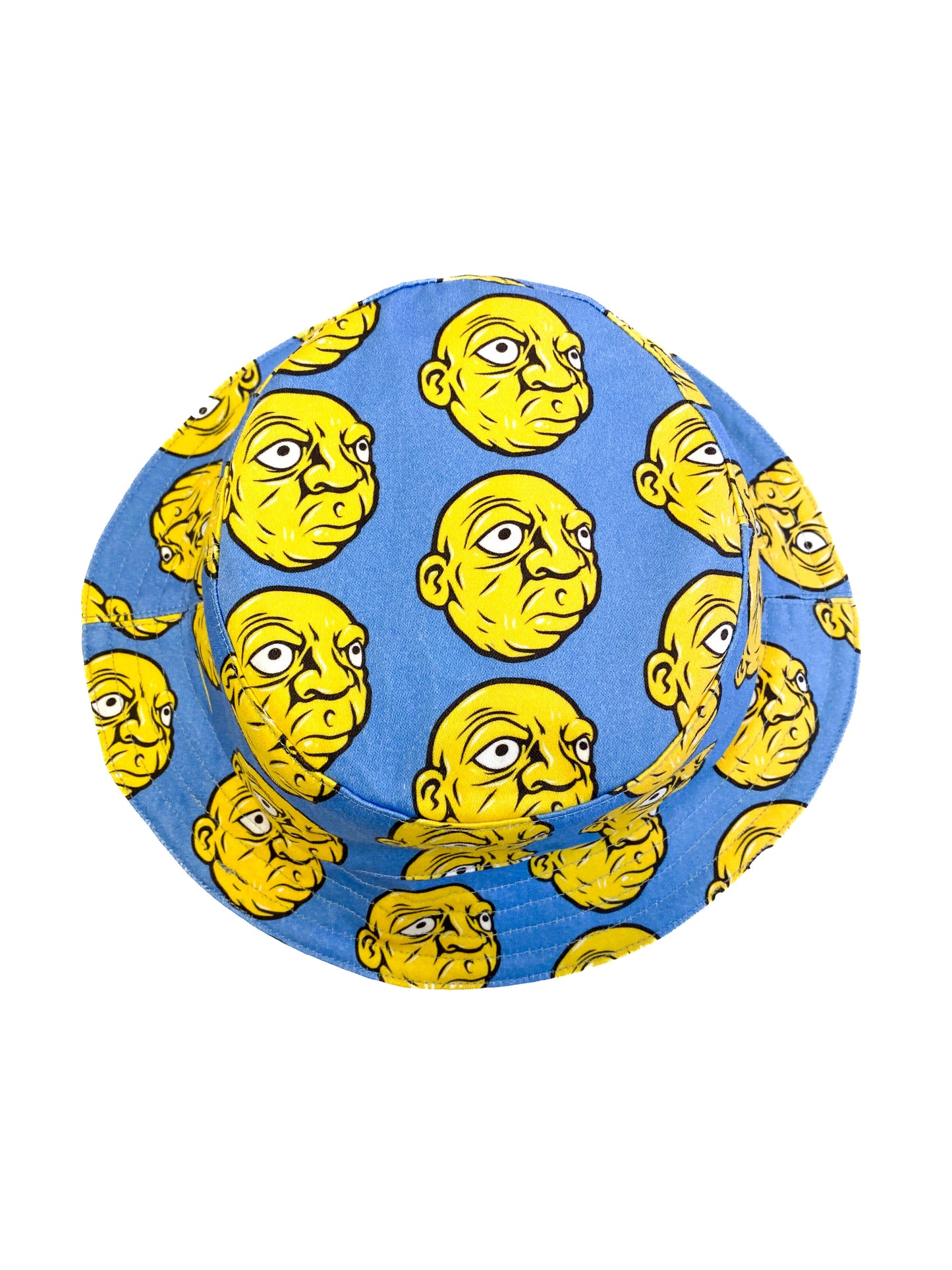 Blue and Yellow Reversible Cotton Bucket Hat