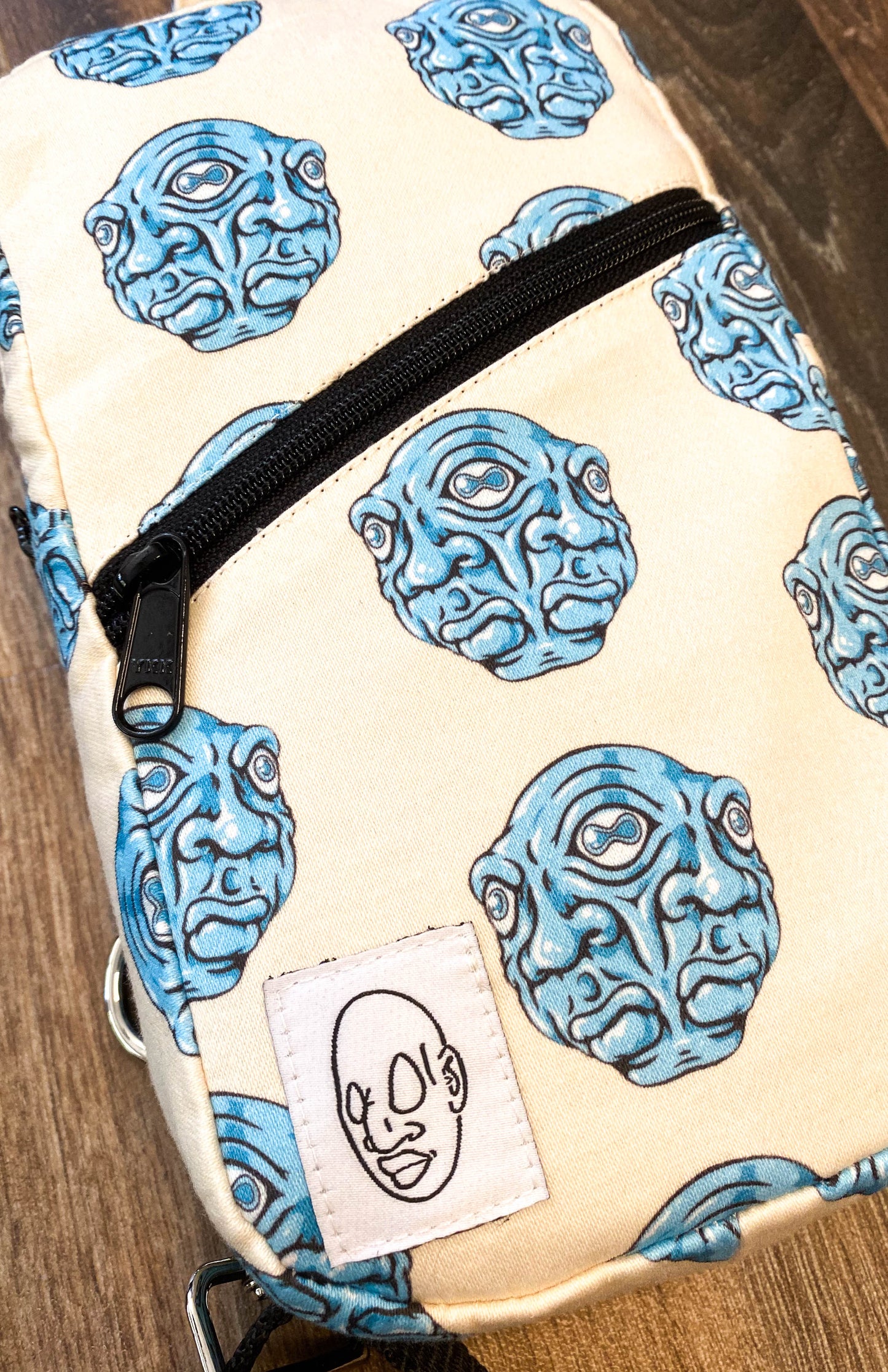 Large Double Glass Face Crossbody Bag on Cream