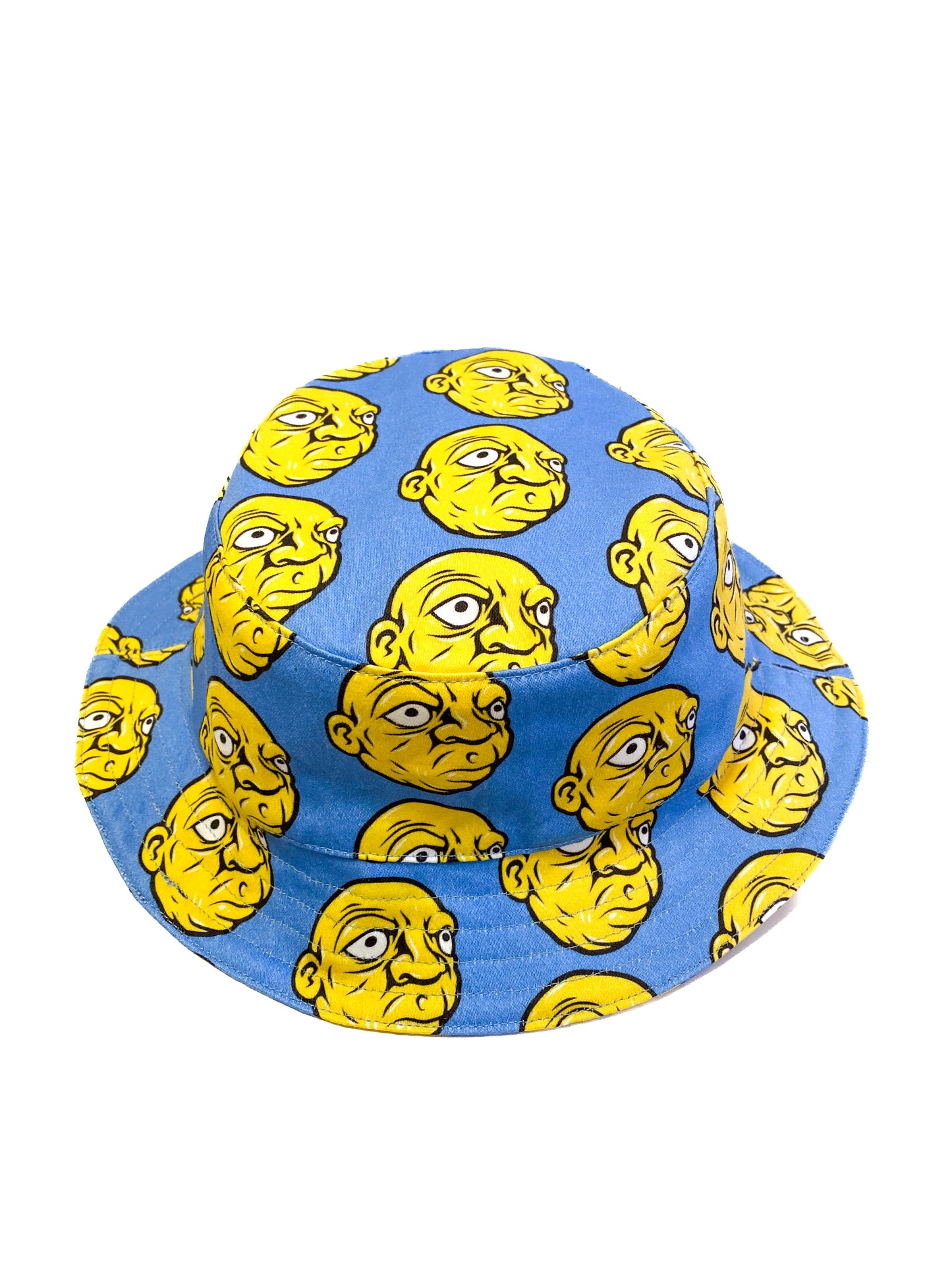 Blue and Yellow Reversible Cotton Bucket Hat