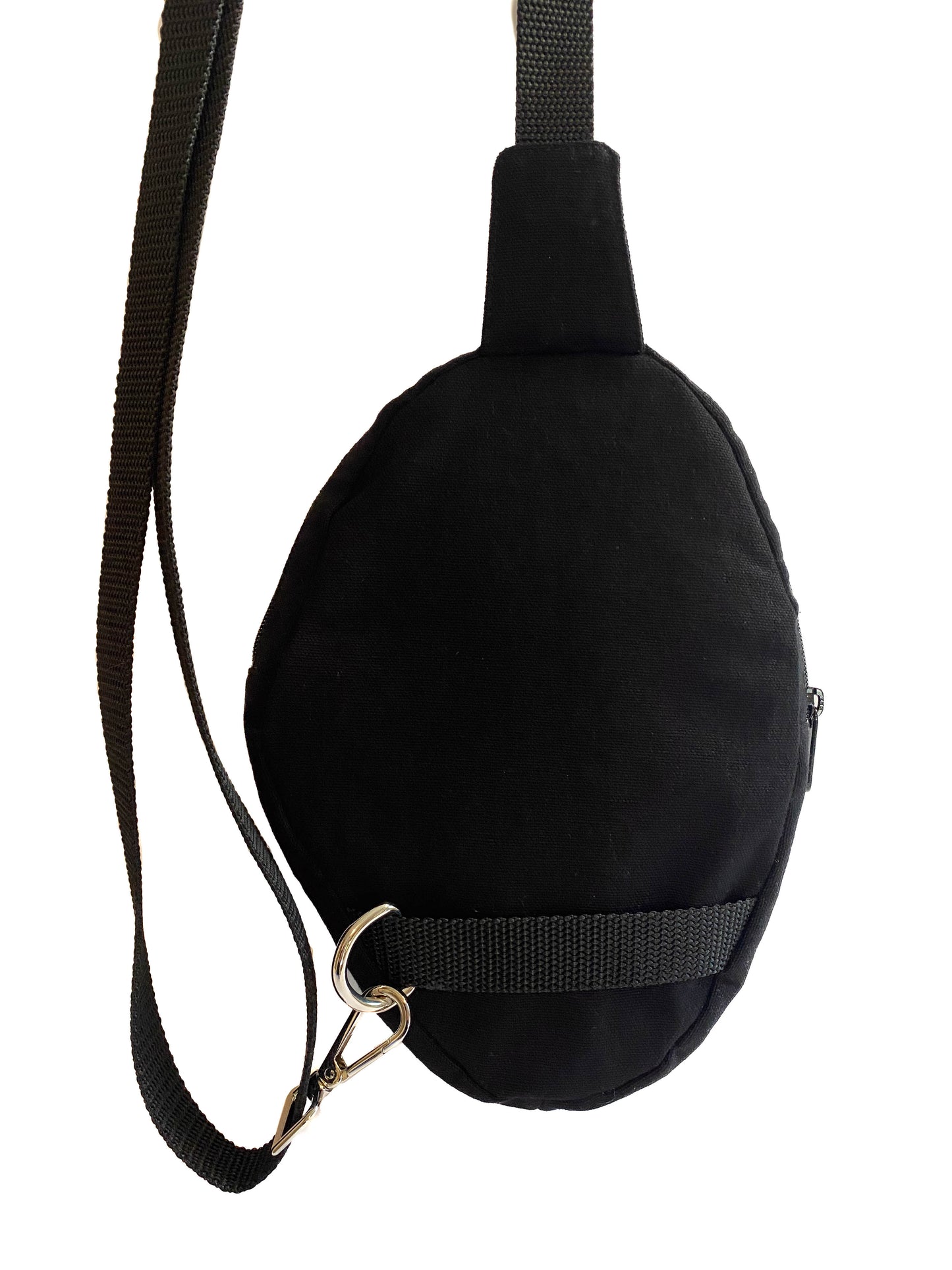Black and White Voorhees Face Crossbody Bag