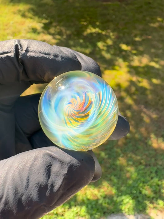 Silver Honeycomb Spiral Marble