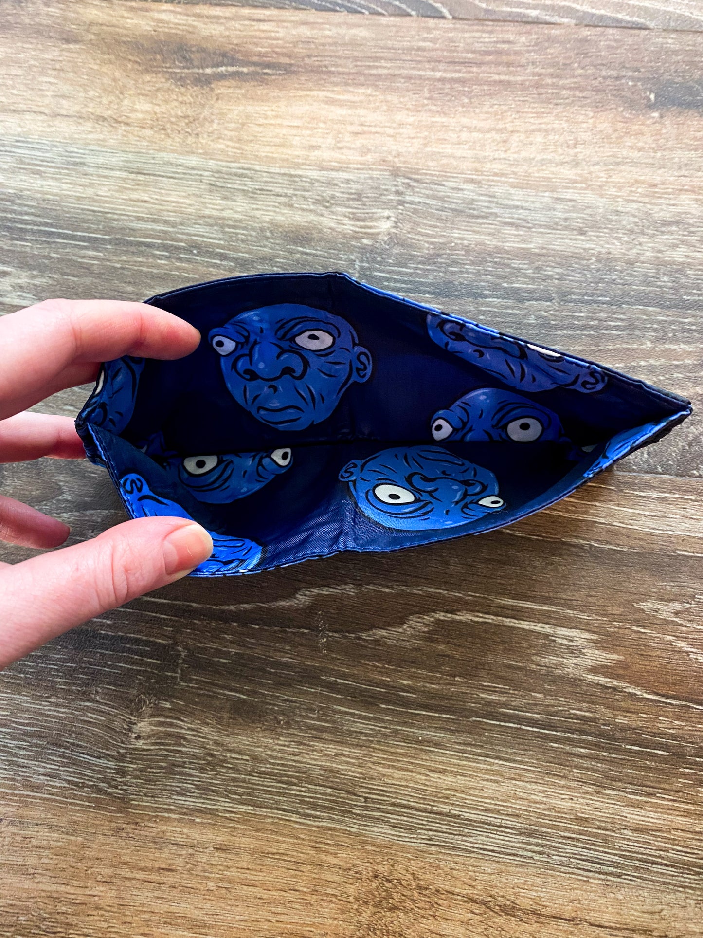 Bifold Ripstop Wallet, Mr. Voorhees Blue Glass Face