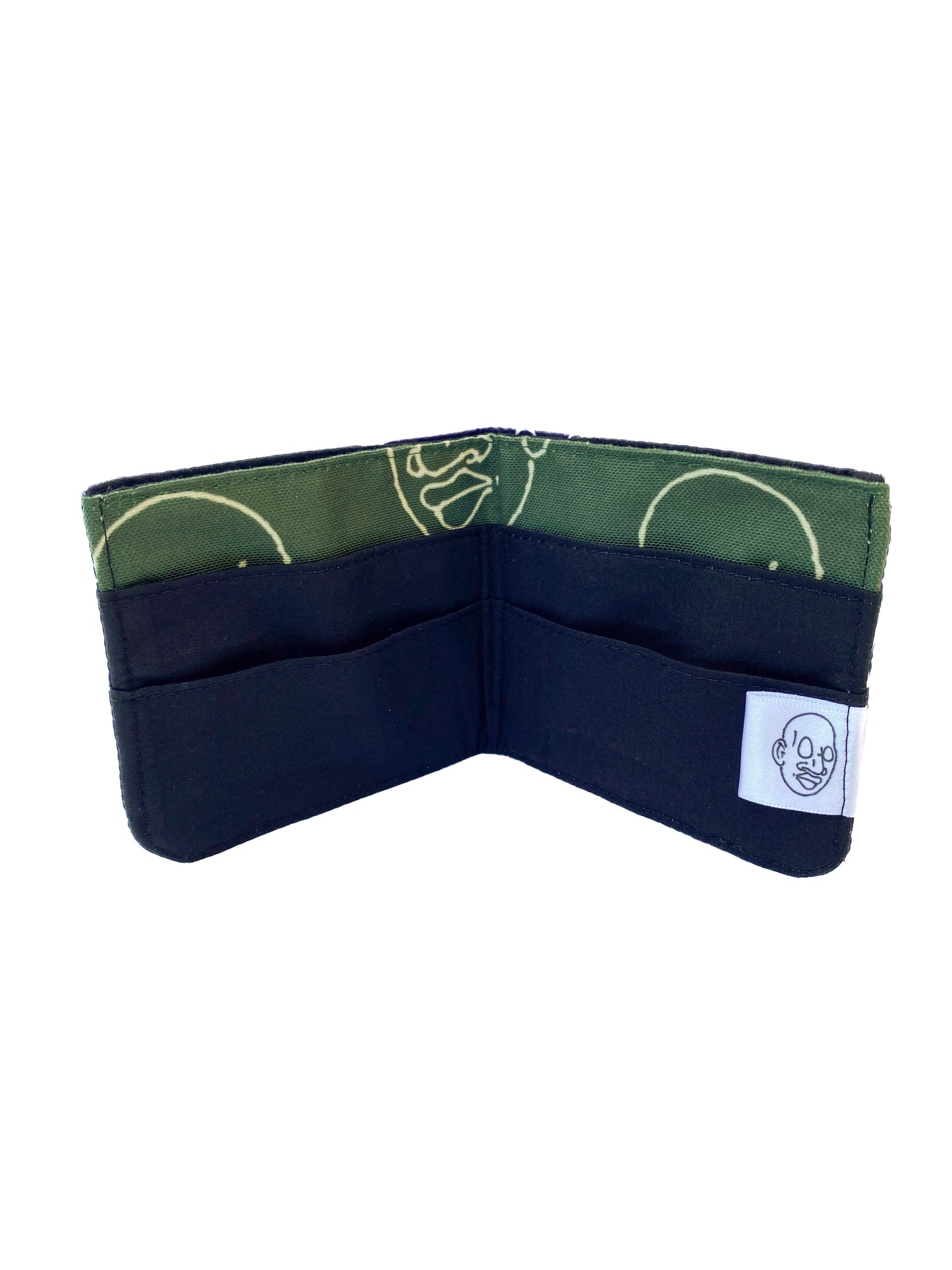 Bifold Mr. Voorhees Wallet Navy Ripstop with Green Canvas Interior No. 1