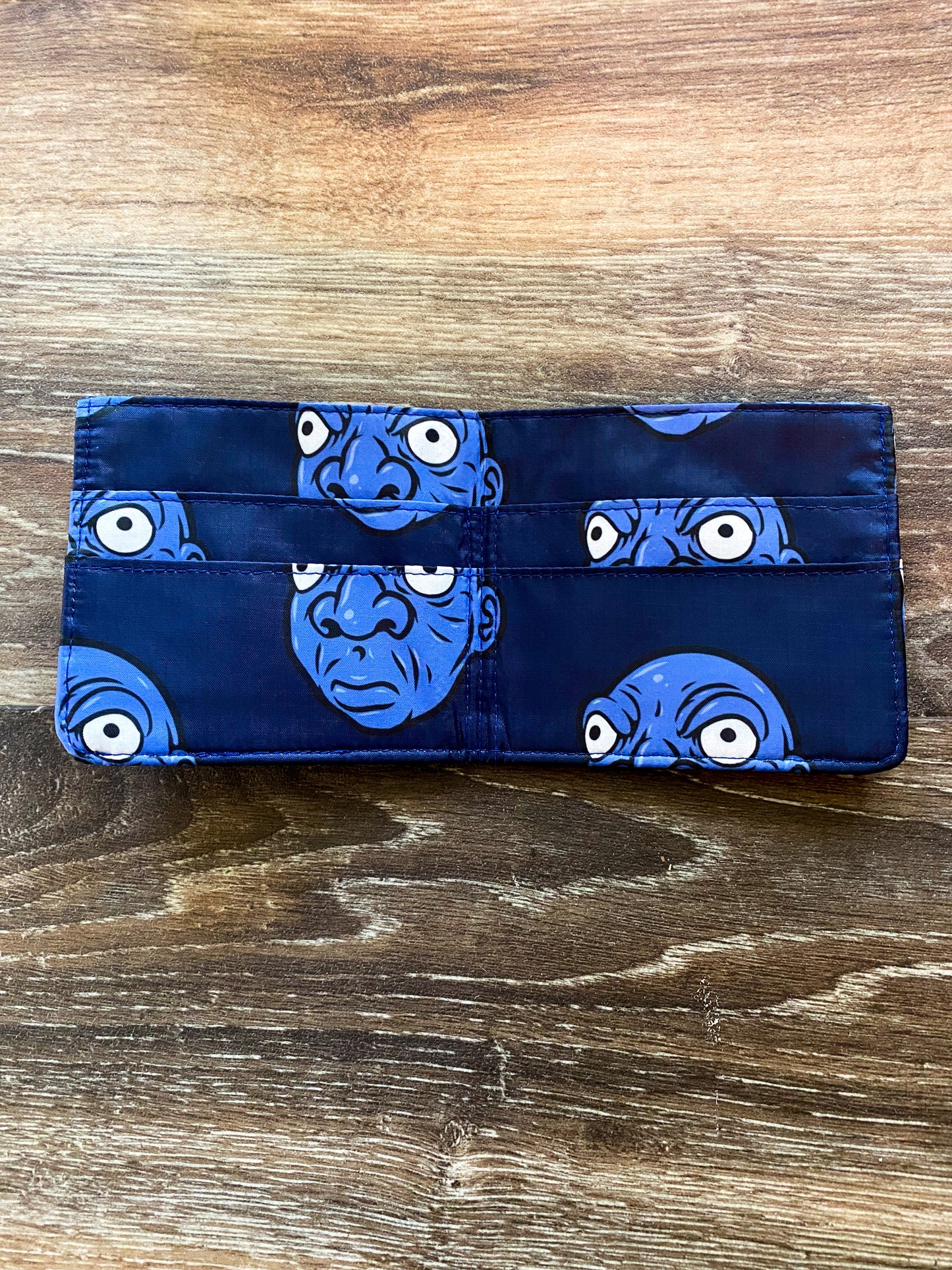 Bifold Ripstop Wallet, Mr. Voorhees Blue Glass Face